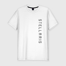 Мужская slim-футболка Стелларис Вертикальное лого
