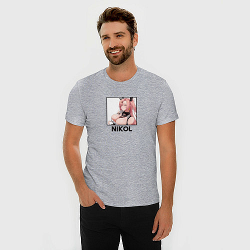 Мужская slim-футболка Hot Nikol Zenless Zone Zero / Меланж – фото 3