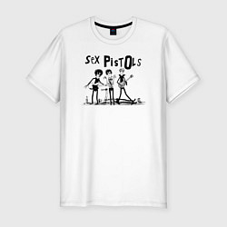 Футболка slim-fit Арт на группу Sex Pistols, цвет: белый