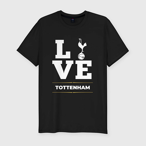 Мужская slim-футболка Tottenham Love Classic / Черный – фото 1