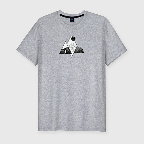 Мужская slim-футболка Минималистичная природная геометрия / Меланж – фото 1