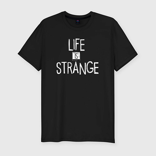 Мужская slim-футболка Life Is Strange - лого / Черный – фото 1