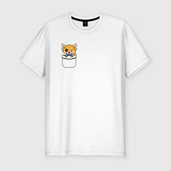 Футболка slim-fit Рэцуко в кармане Aggretsuko, цвет: белый