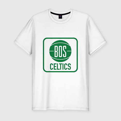 Мужская slim-футболка Bos Celtics / Белый – фото 1