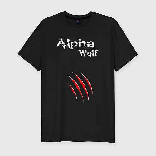 Мужская slim-футболка Alpha Wolf Альфа Волк / Черный – фото 1