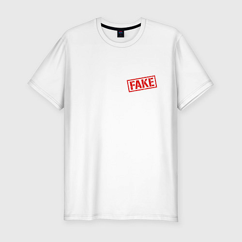 Мужская slim-футболка Написано, что Fake / Белый – фото 1