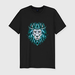 Мужская slim-футболка Голубой лев