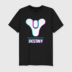 Футболка slim-fit Destiny в стиле Glitch Баги Графики, цвет: черный