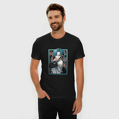 Мужская slim-футболка Hatsune Miku Drain / Черный – фото 3