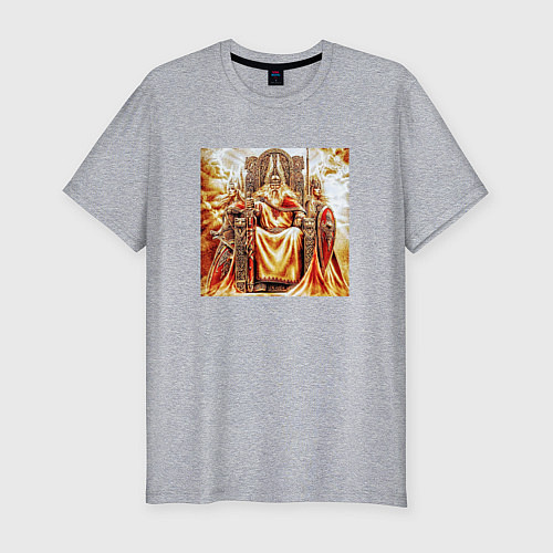 Мужская slim-футболка Верховный бог Сварог / Меланж – фото 1