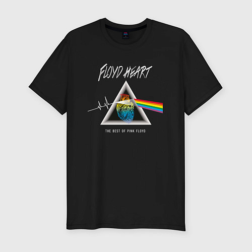 Мужская slim-футболка Floyd Heart Pink Floyd / Черный – фото 1
