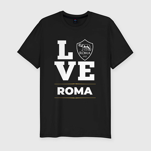 Мужская slim-футболка Roma Love Classic / Черный – фото 1