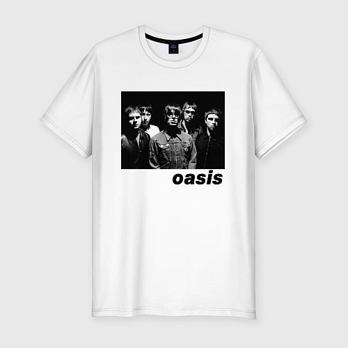 Мужская slim-футболка Черный принт OASIS / Белый – фото 1