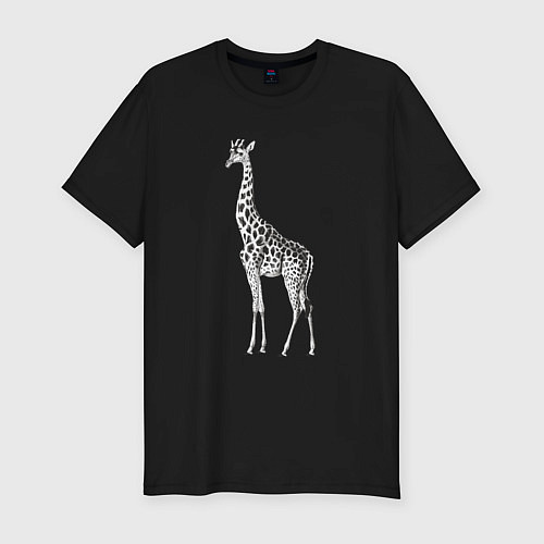 Мужская slim-футболка Грация жирафа / Черный – фото 1
