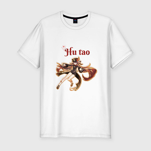 Мужская slim-футболка HU TAO GENSIN IMPACT ХУ ТАО ГЕНШИН ИМПАКТ / Белый – фото 1