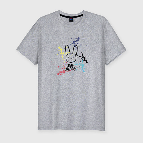 Мужская slim-футболка Bad Bunny Color / Меланж – фото 1