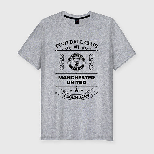 Мужская slim-футболка Manchester United: Football Club Number 1 Legendar / Меланж – фото 1