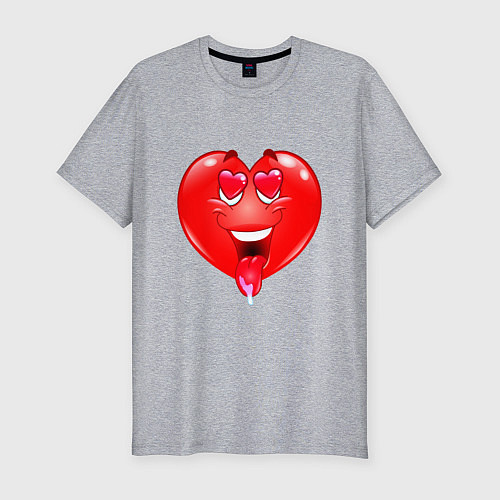 Мужская slim-футболка THE HEART IN LOVE / Меланж – фото 1