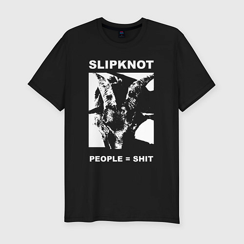 Мужская slim-футболка Slipknot People Shit / Черный – фото 1