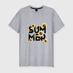 Мужская slim-футболка SUMMER в подсолнухах