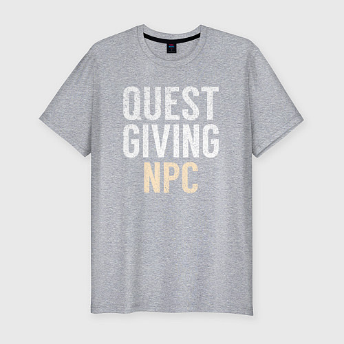 Мужская slim-футболка Дающий квест NPC / Меланж – фото 1