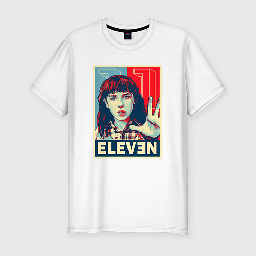 Мужская slim-футболка Stranger Things Eleven / Белый – фото 1