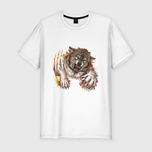 Мужская slim-футболка WOLFS LEAP / Белый – фото 1