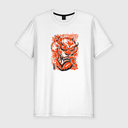 Мужская slim-футболка Демон самурая