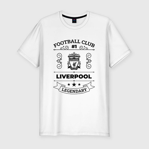 Мужская slim-футболка Liverpool: Football Club Number 1 Legendary / Белый – фото 1