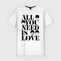 Мужская slim-футболка ALL YOU NEED IS LOVE THE BEATLES