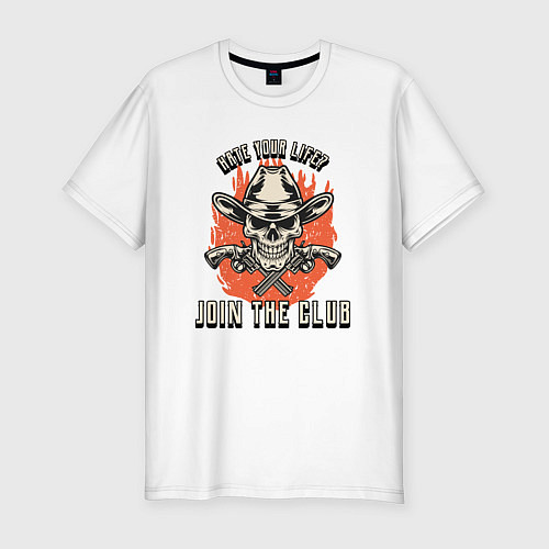 Мужская slim-футболка Hate your life? Join the club / Белый – фото 1