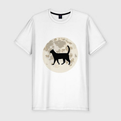 Мужская slim-футболка Лунная кошечка
