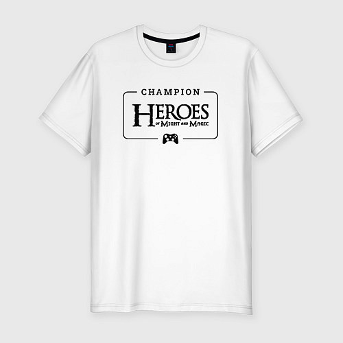 Мужская slim-футболка Heroes of Might and Magic Gaming Champion: рамка с / Белый – фото 1
