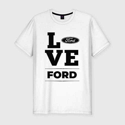 Мужская slim-футболка Ford Love Classic / Белый – фото 1