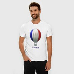 Футболка slim-fit 3d aerostat French flag, цвет: белый — фото 2