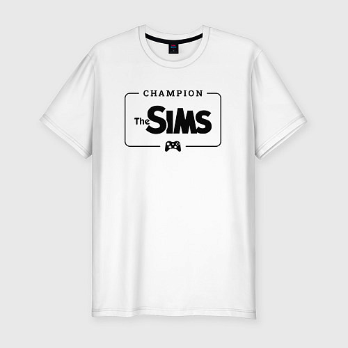 Мужская slim-футболка The Sims Gaming Champion: рамка с лого и джойстико / Белый – фото 1
