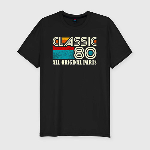 Мужская slim-футболка Классика 80х / Черный – фото 1