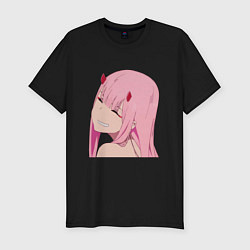 Футболка slim-fit Zero Two крупный план, цвет: черный