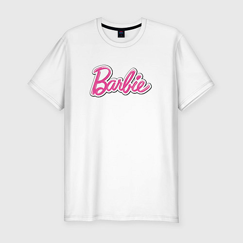 Мужская slim-футболка Barbie logo / Белый – фото 1