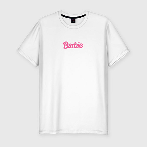 Мужская slim-футболка Barbie mini logo / Белый – фото 1