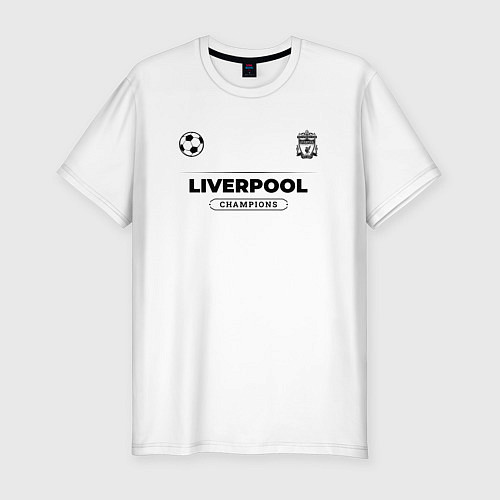 Мужская slim-футболка Liverpool Униформа Чемпионов / Белый – фото 1