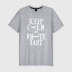 Футболка slim-fit ТЕТРАДЬ СМЕРТИ - KEEP CALM, цвет: меланж