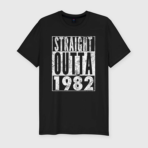 Мужская slim-футболка Прямиком из 1982 / Черный – фото 1