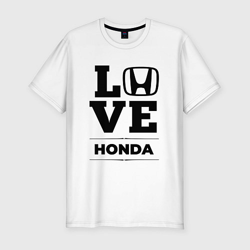 Мужская slim-футболка Honda Love Classic / Белый – фото 1