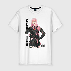 Мужская slim-футболка Zero Two - Girls Frontline Darling in the Franxx