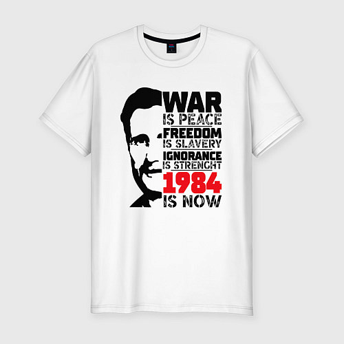 Мужская slim-футболка ДЖОРДЖ ОРУЭЛЛ 1984 / Белый – фото 1