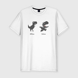 Футболка slim-fit Google Dinosaur оставайся на связи, цвет: белый