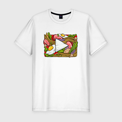 Мужская slim-футболка Play to eat / Белый – фото 1