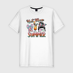 Мужская slim-футболка Hot mom Summer