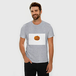 Футболка slim-fit Тыква-голова всадника, Джека, PixelArt, цвет: меланж — фото 2